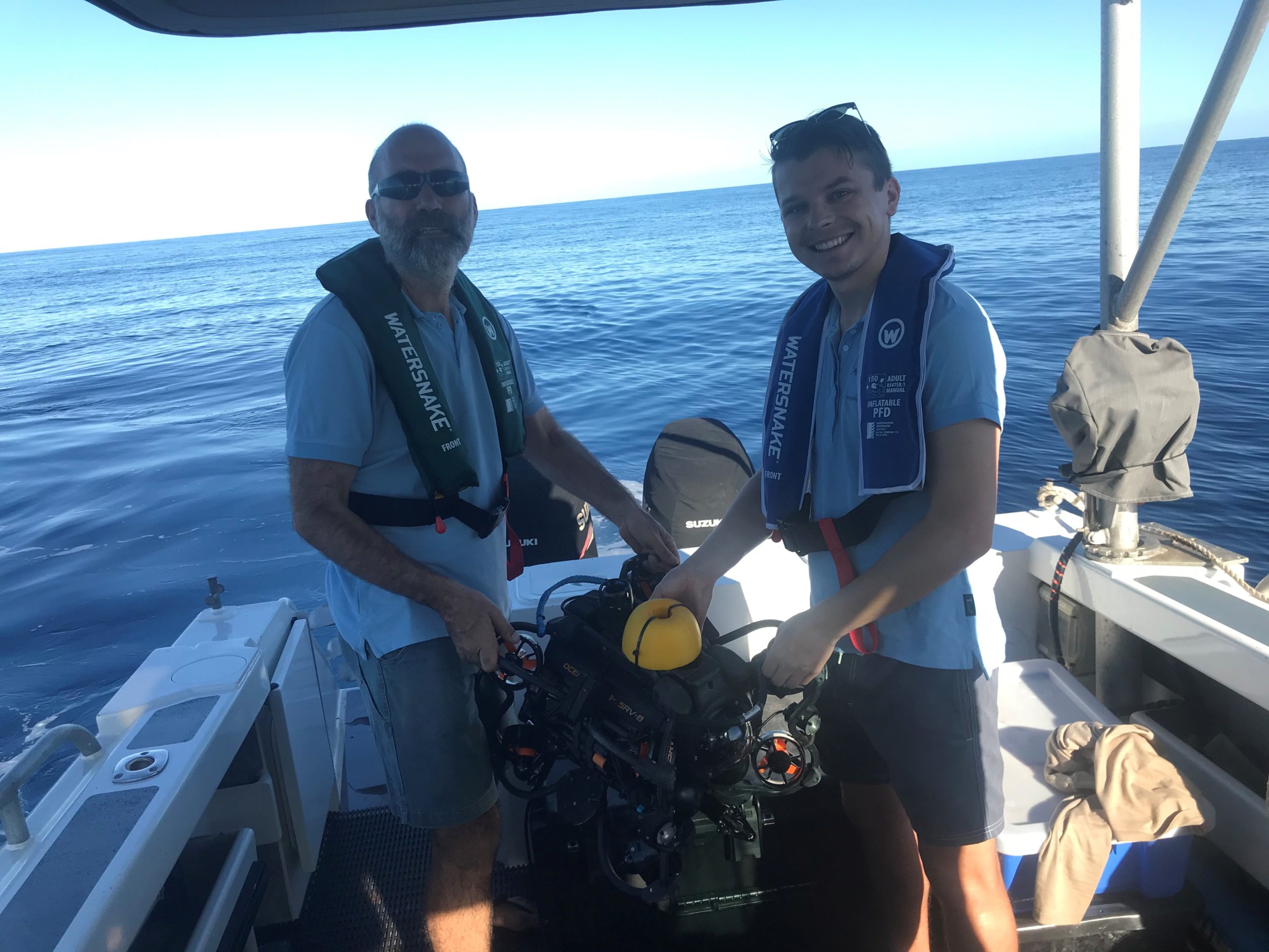 Meet Logan Hellmrich (right), pictured here with CSIRO Research Officer Nick Mortimer! Logan is a PhD student who is looking to understand more about Ningaloo’s deep water habitats. 