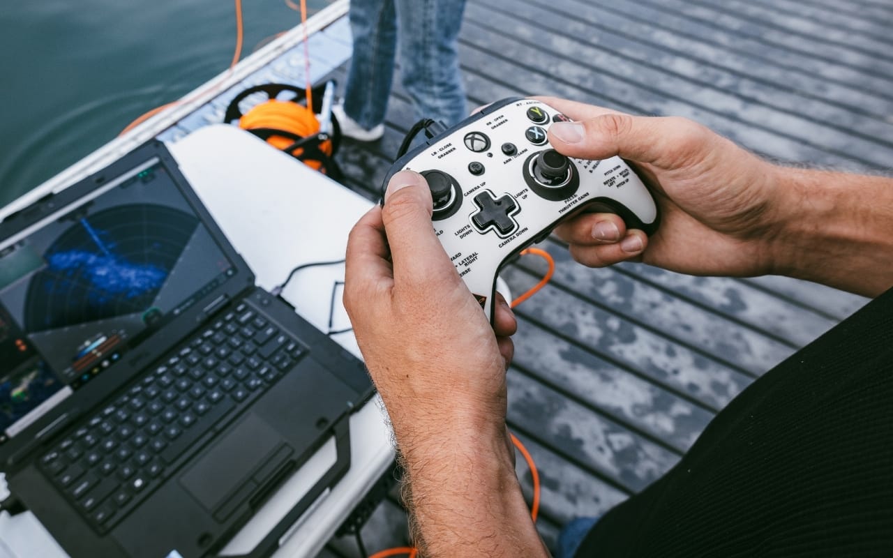 Large Article Photos Oceanbotics ROV and SubNav OS software being used to inspect a culvurt for cracks and erosions using imaging sonar and HD camera.