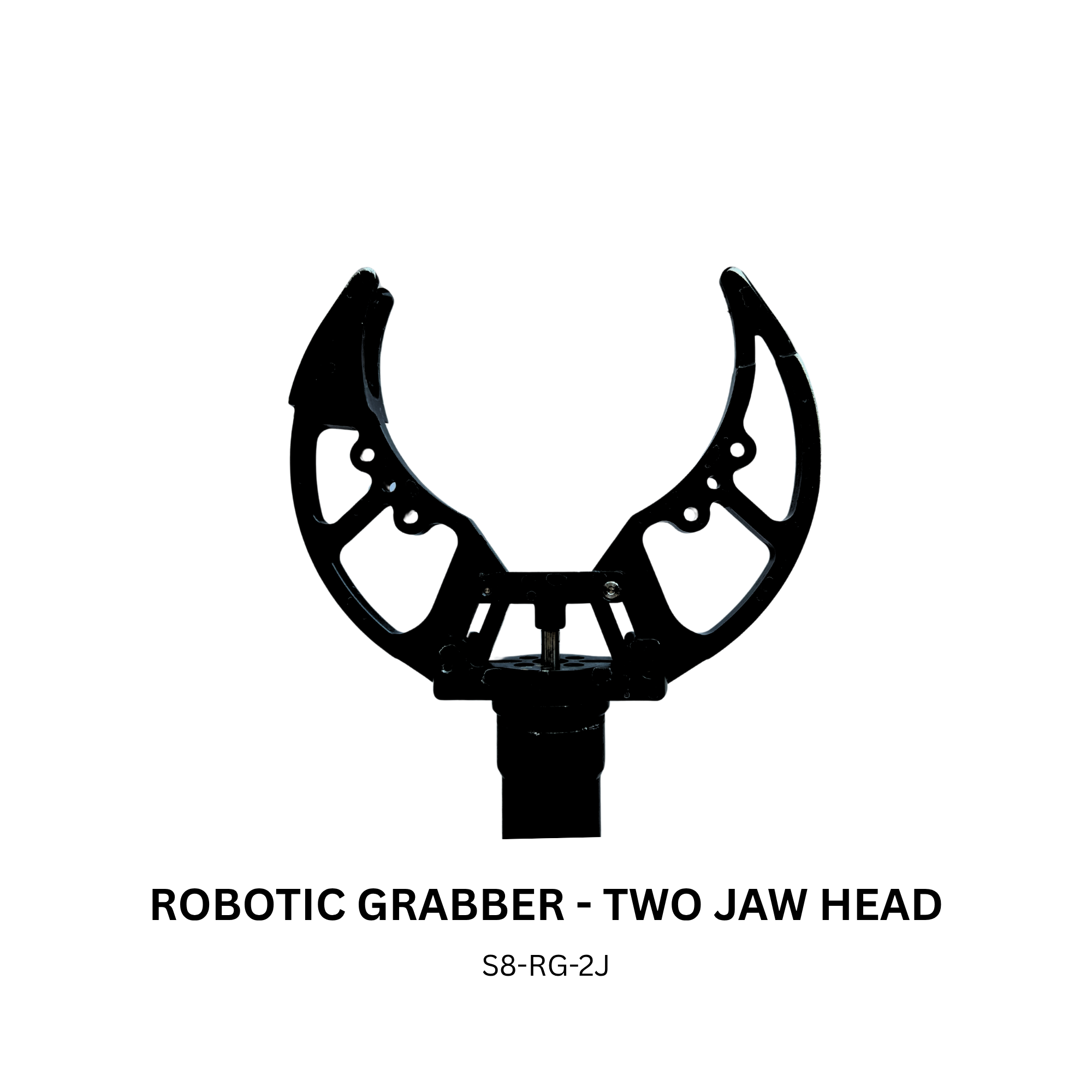 SRV-8 ROV 2-jaw manipulator grabber head for underwater retrieval and inspection, featuring 5.18-inch opening and 85 lbs of locking force for search and rescue or sampling operations.