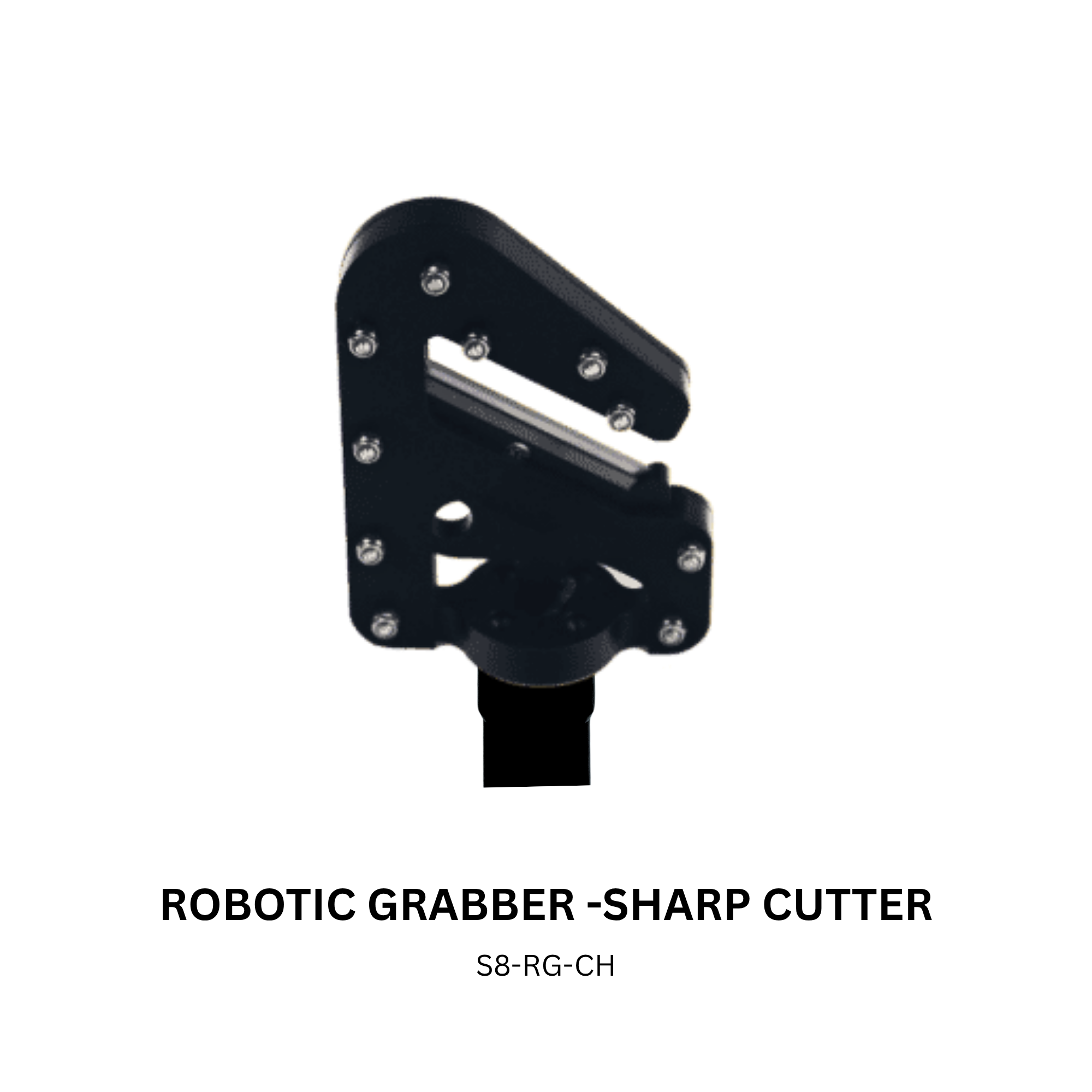 SRV-8 ROV professional underwater cutter attachment with 360-degree continuous rotation and C-clamp design for remote severing of ropes, wires, and nets up to 12mm in diameter.